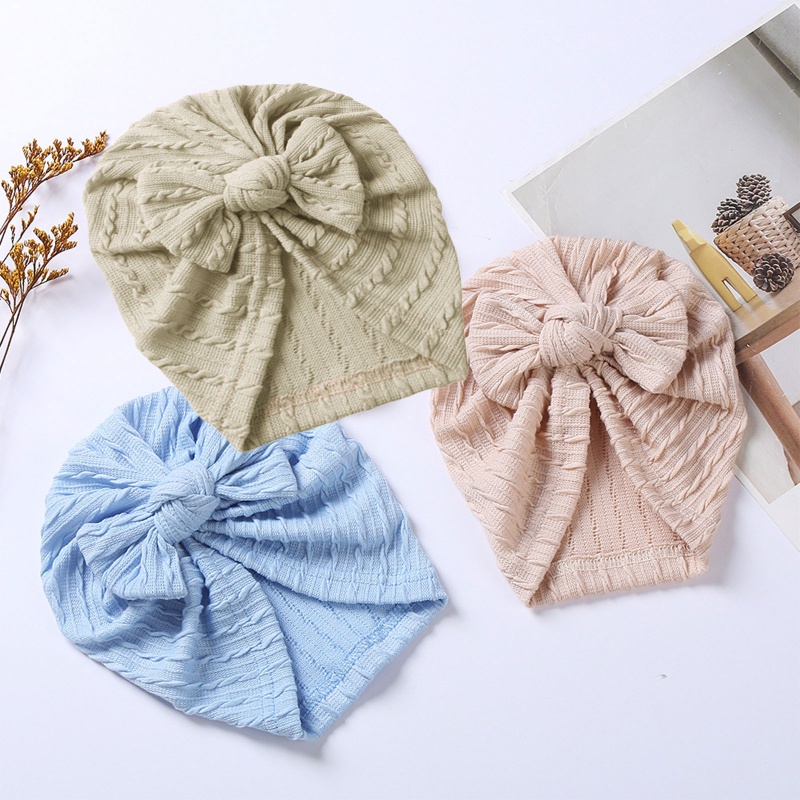 Mũ Beanie Cotton Mềm Mại Màu Trơn Dễ Thương Cho Bé Sơ Sinh