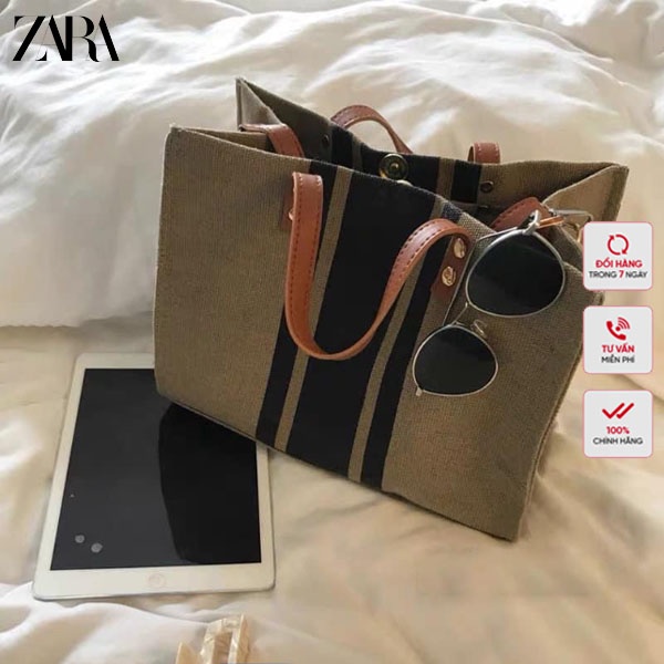 Túi Cói Sọc Zara Siêu Hot