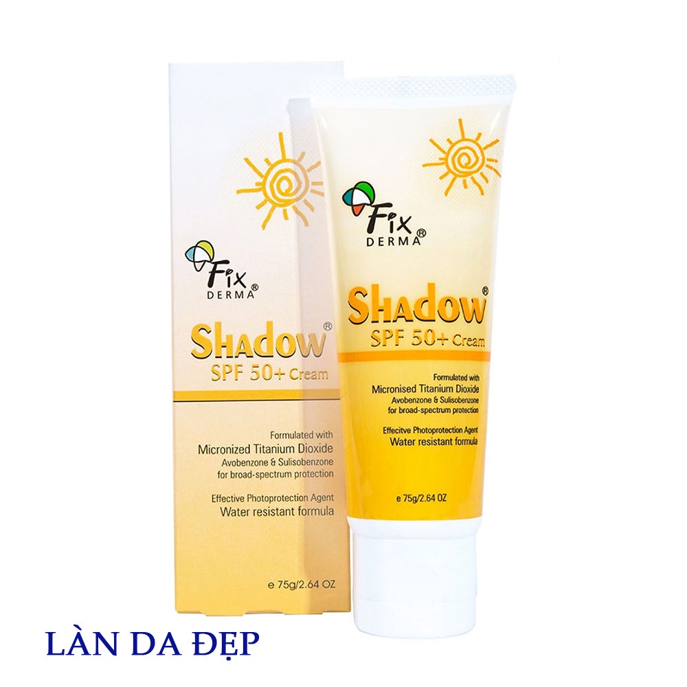 Kem chống nắng Fix Derma Shadow SPF 50+ PA+++ chống nắng dưỡng ẩm dành cho da khô tuýp 75g