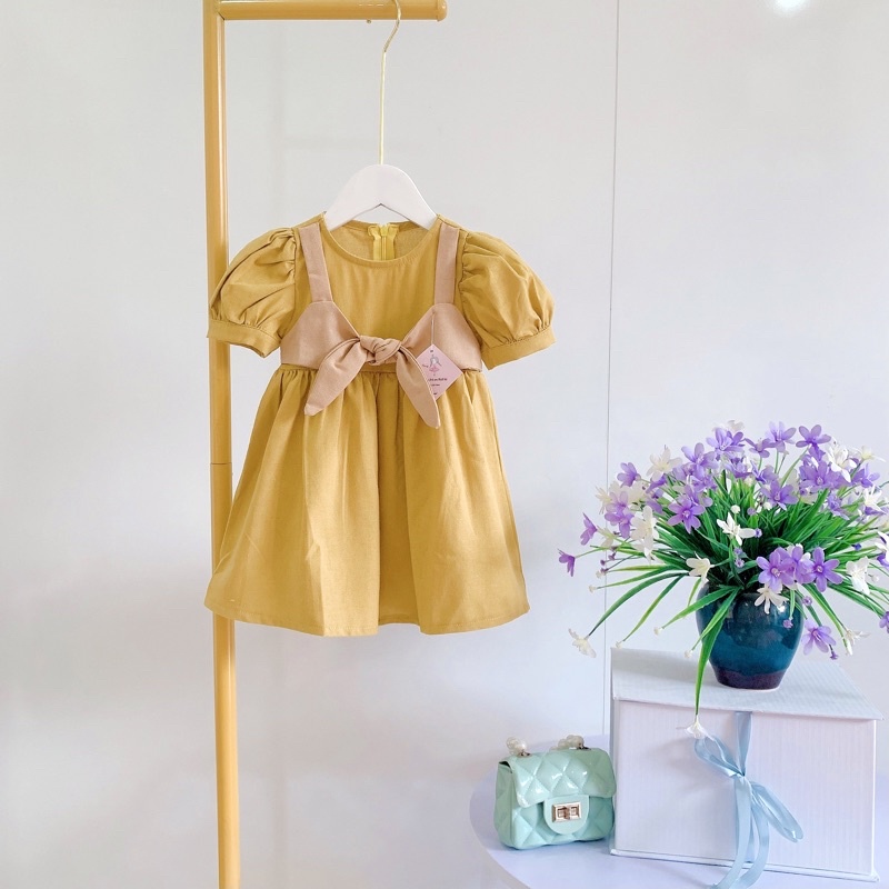 Đầm đi học cho bé 8-32kg chất Linen 🍥𝑭𝑹𝑬𝑬𝑺𝑯𝑰𝑷 𝑴𝑨𝑿🍥 NHƯ Ý HOUSE'S-váy thiết kế chất linen bột