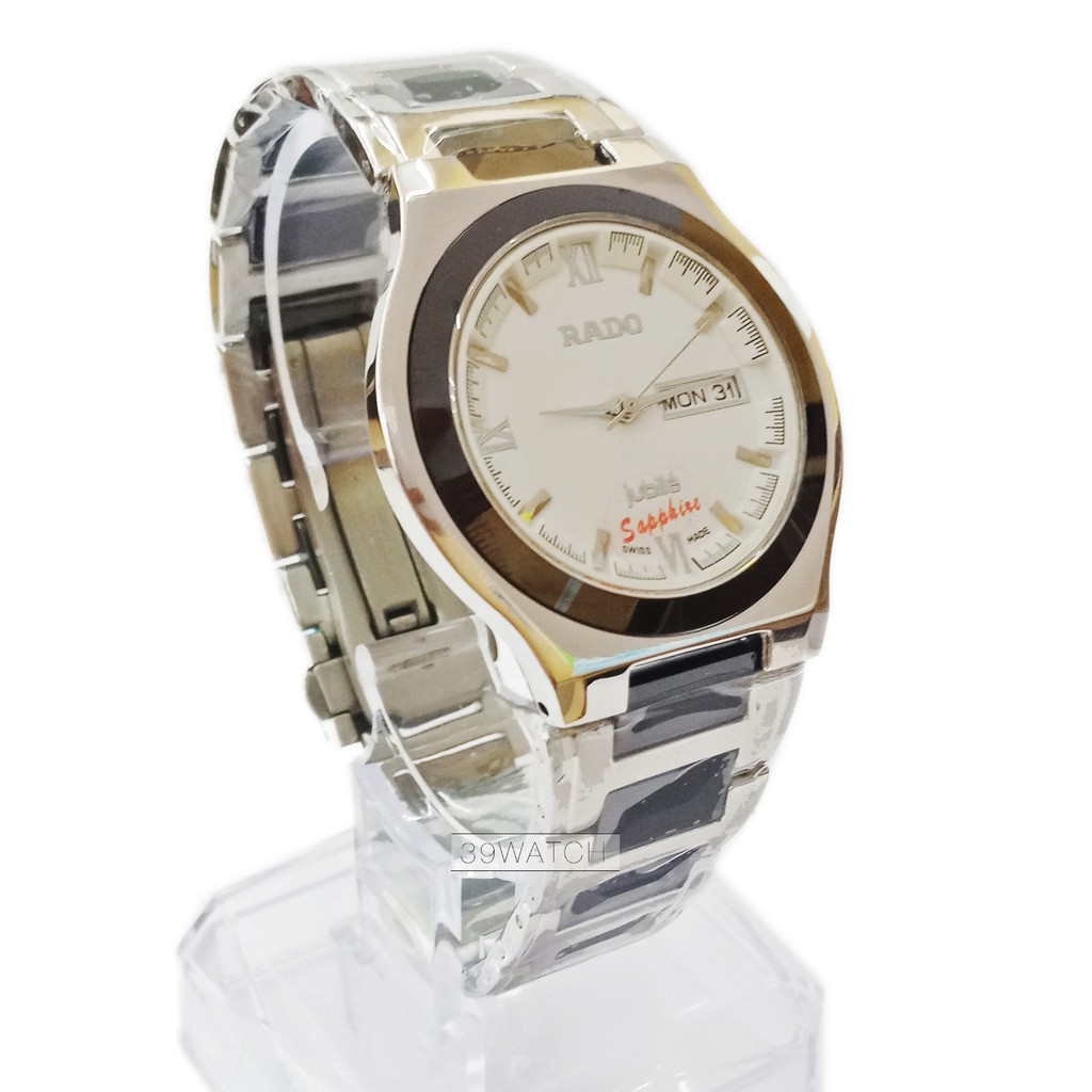 Đồng hồ Julibe nam RA65 NAMT mặt trắng, chất liệu dâyinox kết hợp hạt đá ceramic nguyên khối đính giữa | BigBuy360 - bigbuy360.vn