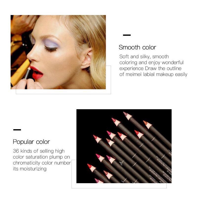 Set 6 Chì Kẻ Viền Môi Chống Thấm Nước Và Mồ Hôi Phong Cách Hàn Quốc