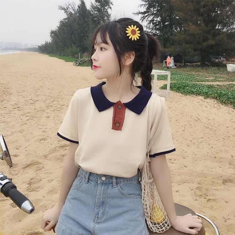 Áo thun NZN tay ngắn dáng rộng phong cách cổ điển Hàn Quốc dành cho nữ với 3 màu tùy chọn