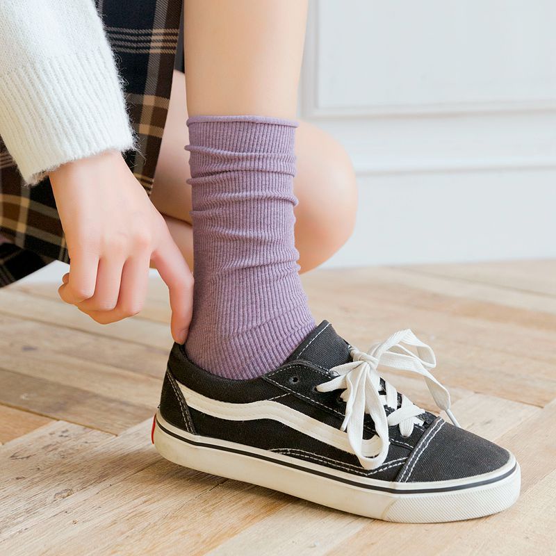 Tất Nhún Cao Cổ Nữ Có Tất chất cotton spandex siêu co giãn, nhiều màu thời trang - CANDIES