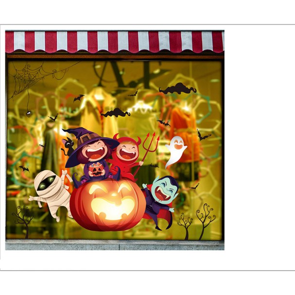 Decal trang trí tường - Bé Hóa Trang vui chơi đêm Halloween
