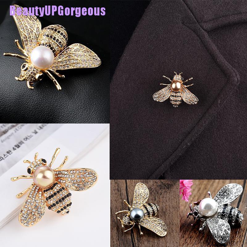 Trâm cài áo hình chú ong đính đá pha lê sang trọng