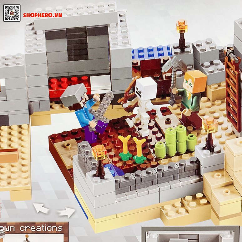 Lego Minecraft Đồn Sa Mạc, bộ lego lắp ráp dành cho bé,giúp phát triển trí tưởng tượng duy trì sự sáng tạo