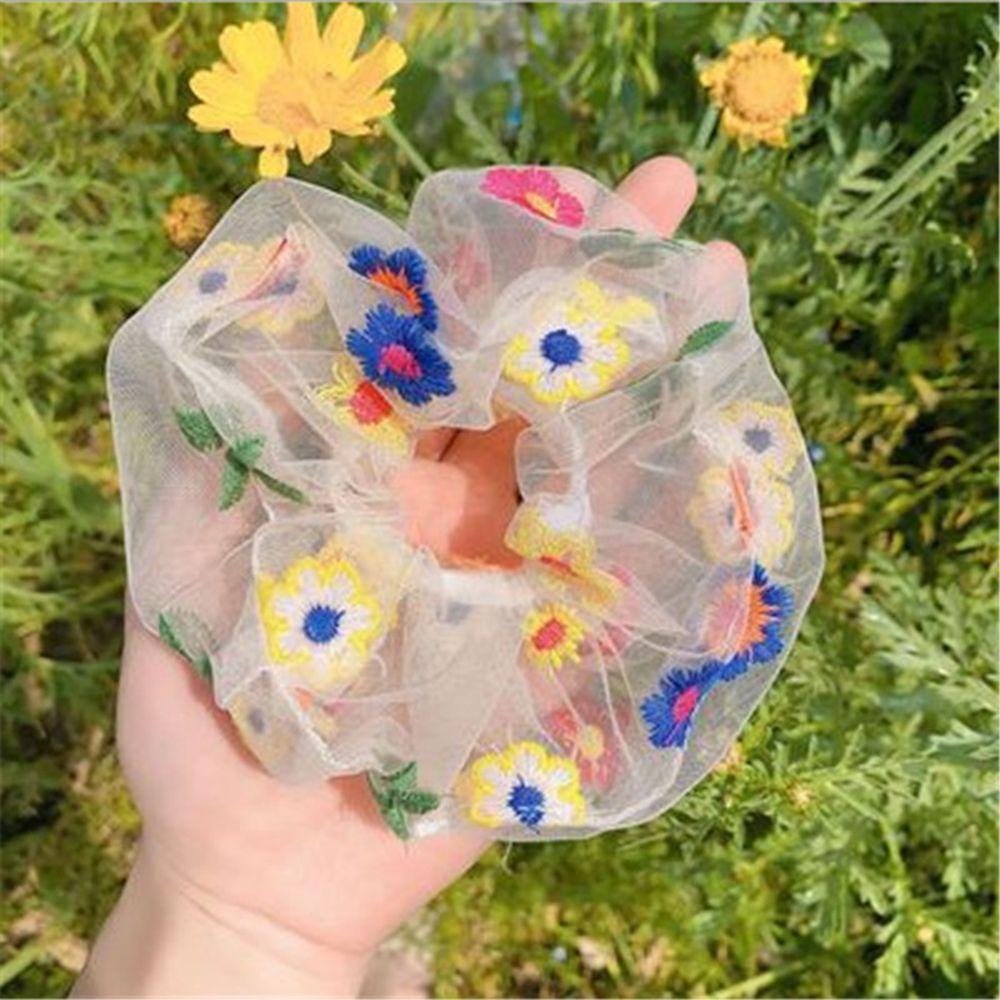 Dây Buộc Tóc Co Giãn Kiểu Lưới Trong Suốt Nhiều Màu Cho Nữ