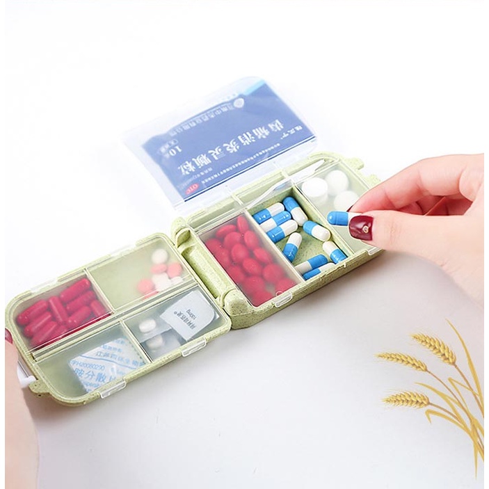Hộp chia thuốc lúa mạch nhiêu ngăn tiện dụng (SP000590)