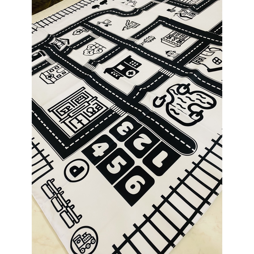 Thảm giao thông cho bé, kích thước lớn 130cm*100cm - Hobi Store