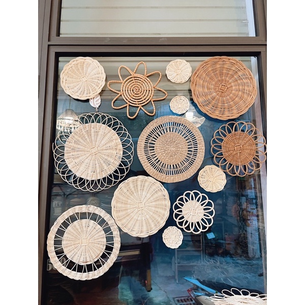 Set đĩa mây trang trí tường Vintage Hàn Quốc siêu xinh, bền đẹp, shop tự chụp