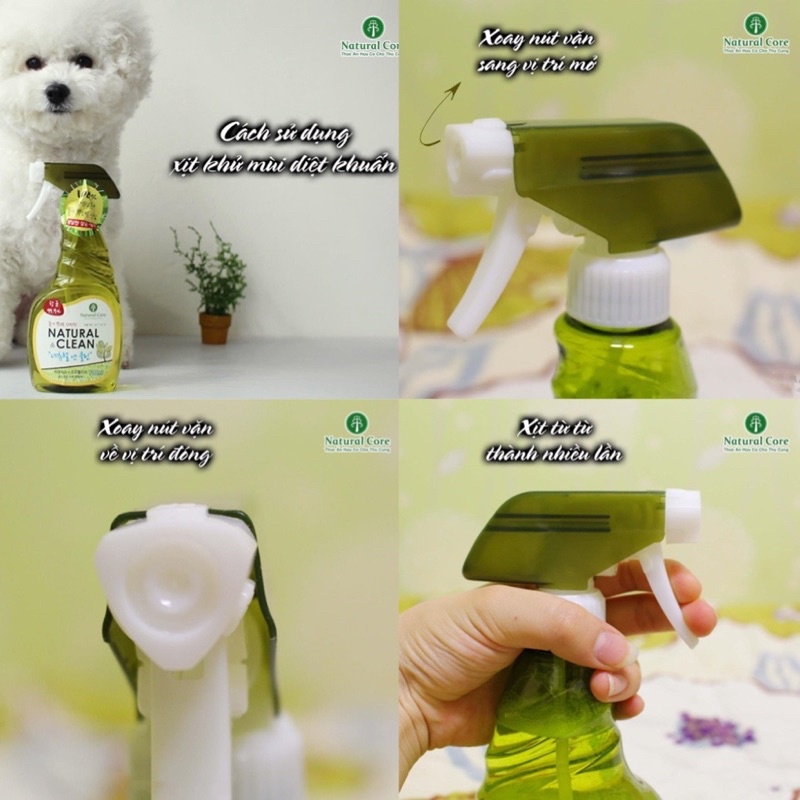 Xịt khử mùi diệt khuẩn Natural Clean 500ml