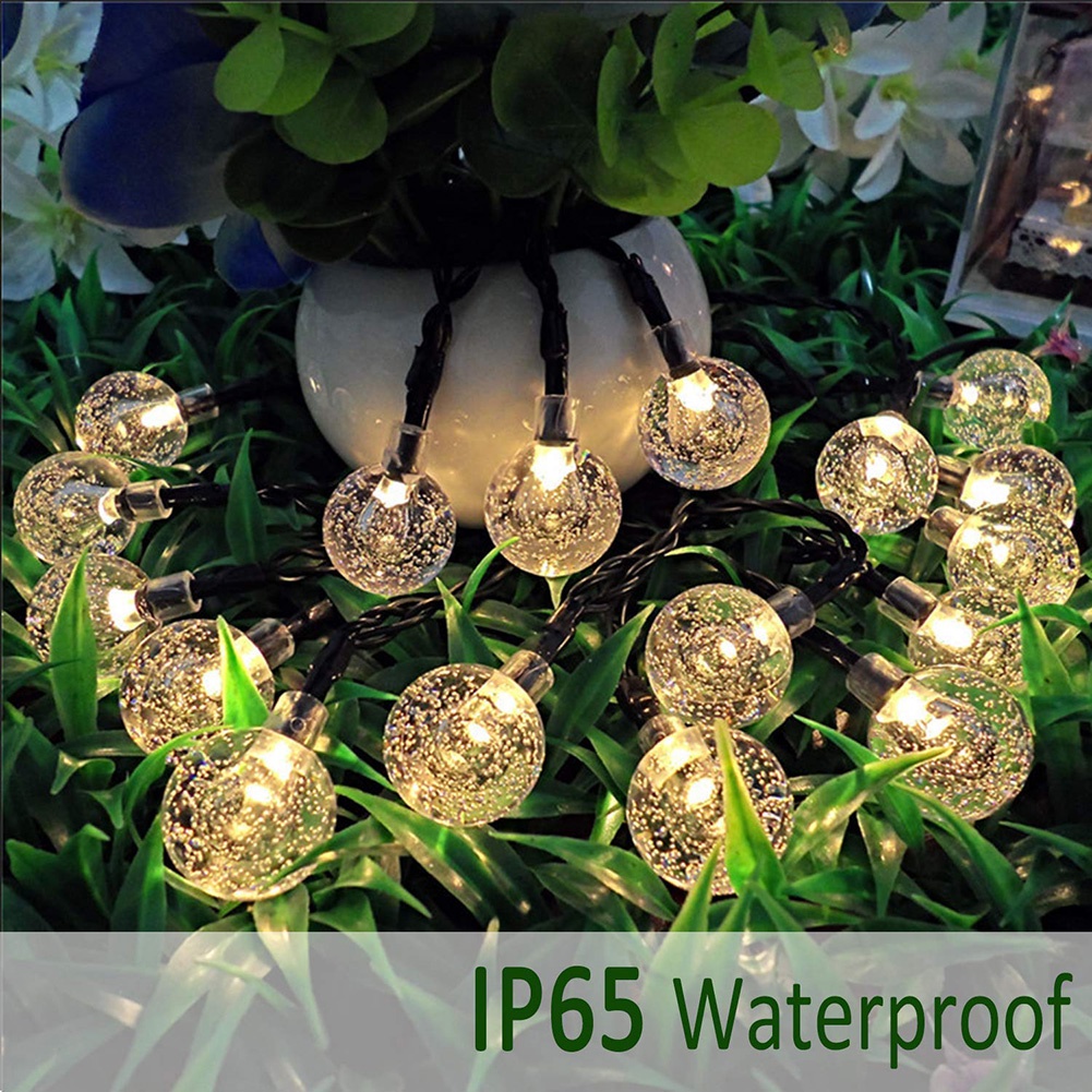 Dây đèn LED WELPUR 20/ 50/ 100 bóng 5m/ 7m/ 12m sử dụng năng lượng mặt trời chống thấm nước trang trí sân vườn