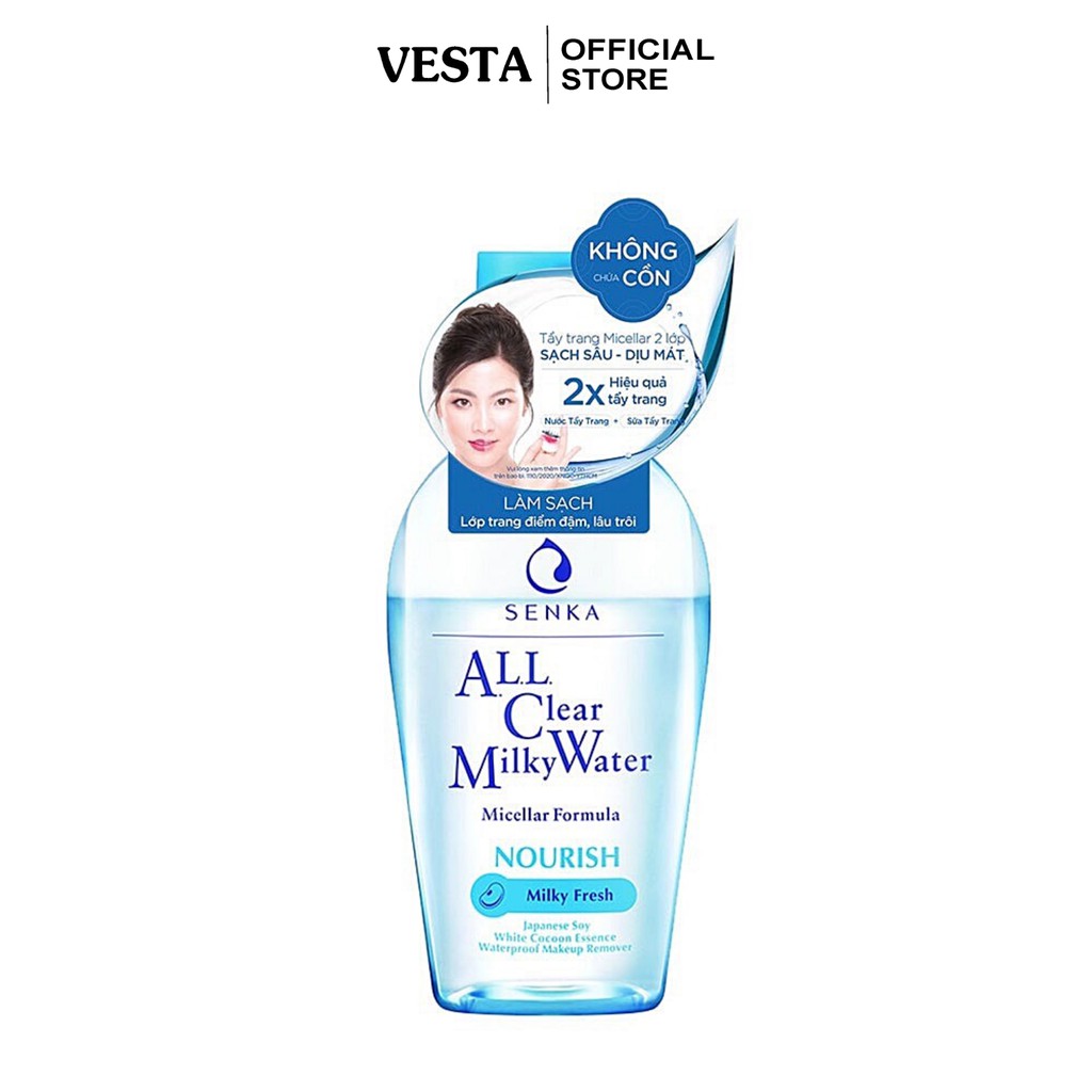 Nước Sữa Tẩy Trang Senka All Clear Milky Water Nourish 230ml