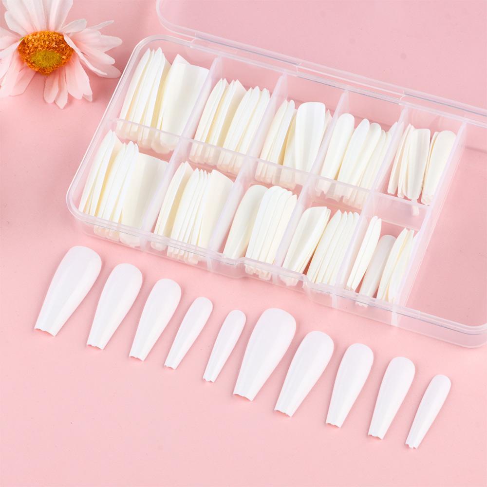 Hộp 100 Móng Tay Giả Acrylic Bảo Vệ Toàn Diện DIY Ốp