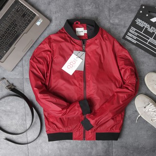 [Thanh lý] lỗ áo khoác nam bomber màu đỏ cỏ đen nam
