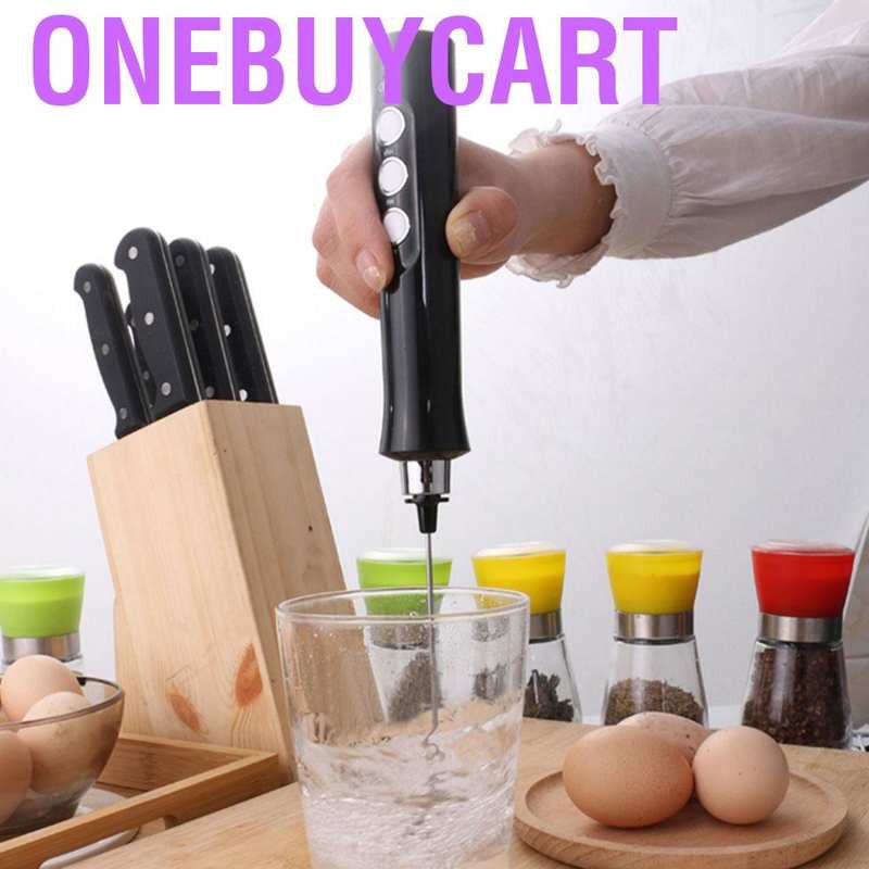 Onebuycart Electric Milk Frother Kit Drink Foamer Eggbeater Coffee Whisk Mixer Stirrer
