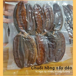 Chuối hồng sấy dẻo nguyên trái còn vỏ lụa túi 450G | Món ăn vặt ngon, sạch, lành