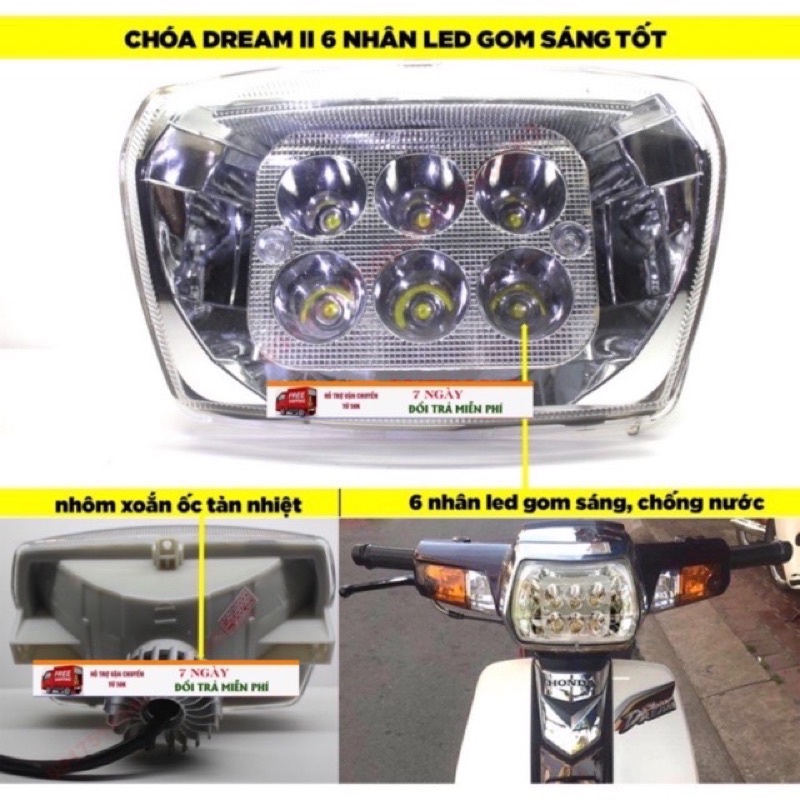 Pha ream led 6 bóng siêu sáng