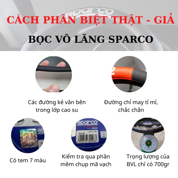 Bọc vô lăng chính hãng SPARCO Italia - Đầy Đủ Tem, Khung Chính Hãng - Full mẫu và màu sắc