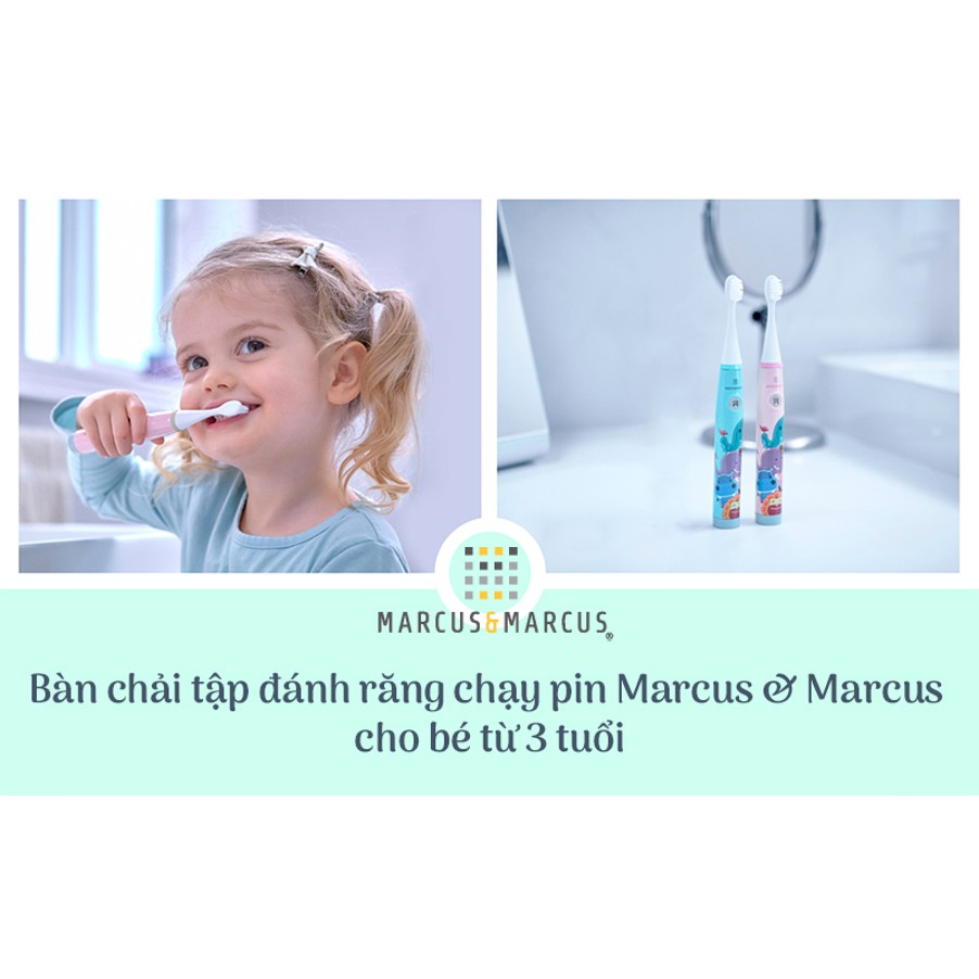 Bản chải đánh răng chạy pin cho bé Marcus &amp; Marcus, từ 3 tuổi - Hồng