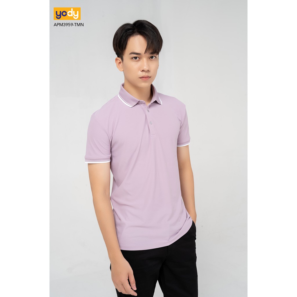 Áo Thun Nam Có Cổ Áo Phông Polo Nam airy cool bo kẻ YODY APM3959 | BigBuy360 - bigbuy360.vn
