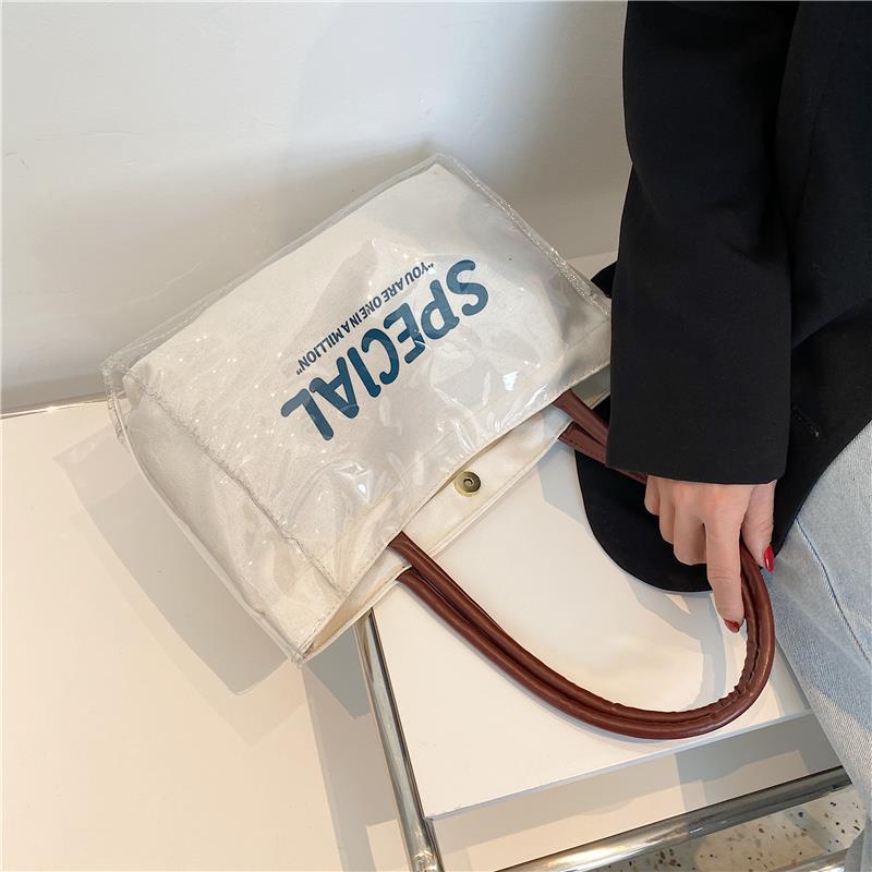Túi xách đeo vai trong suốt sức chứa lớn phong cách Hàn Quốc thời trang cho nữ