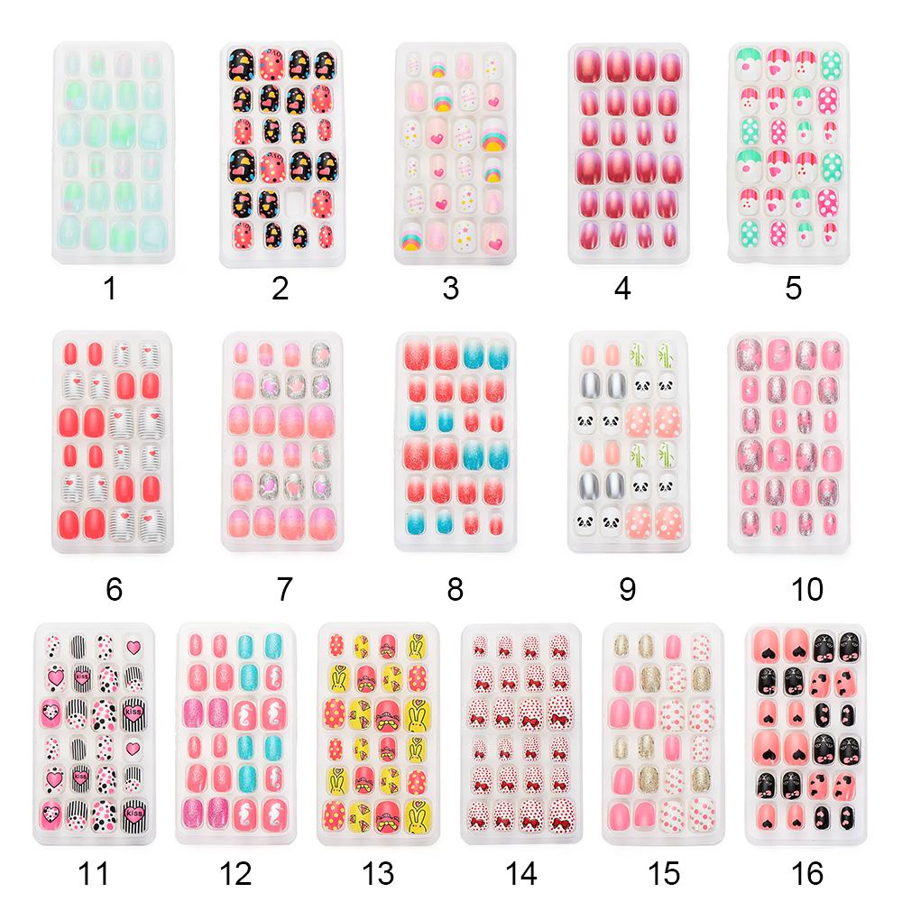 Set 24 Móng Tay Giả Bằng Acrylic Tái Sử Dụng Được