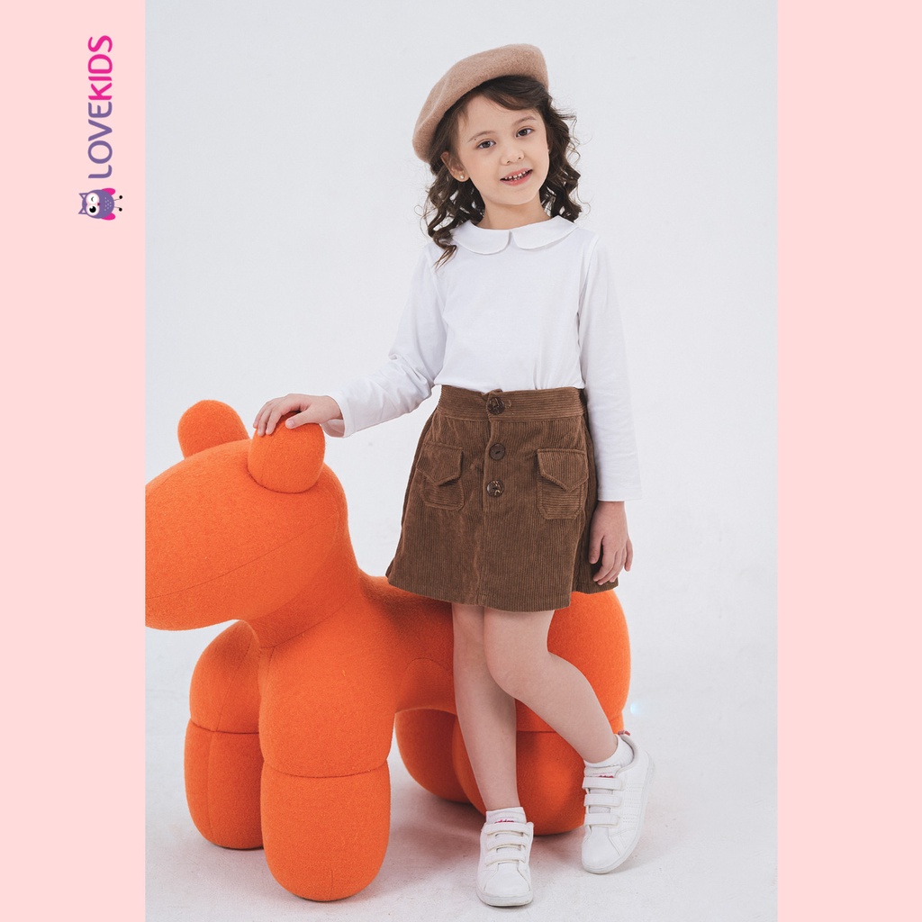 Chân váy nhung phối cúc bé gái - Lovekids