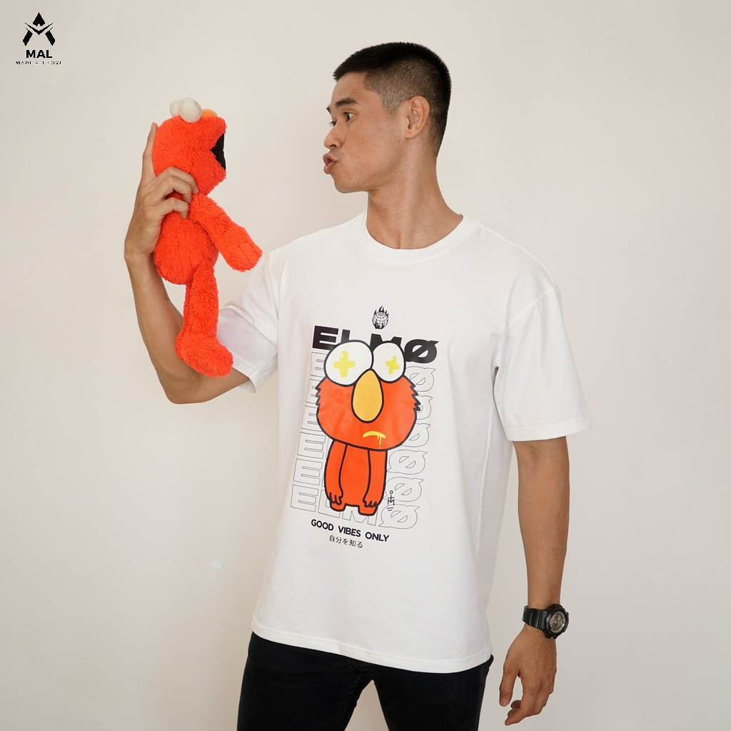 Áo Thun Tay Lỡ Unisex ELMO, Áo Phông Nam Nữ Form Rộng Thời Trang –MALUNI006- MAL STORE