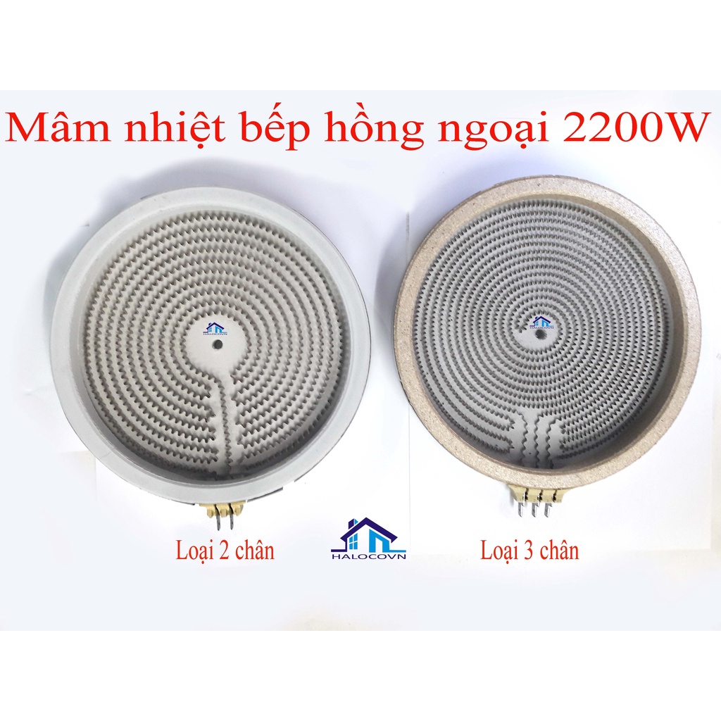 Mâm nhiệt bếp hồng ngoại đa dạng loại 2 chân, 3 chân, cảm biến sắt ngang 2 chân dễ thay thế