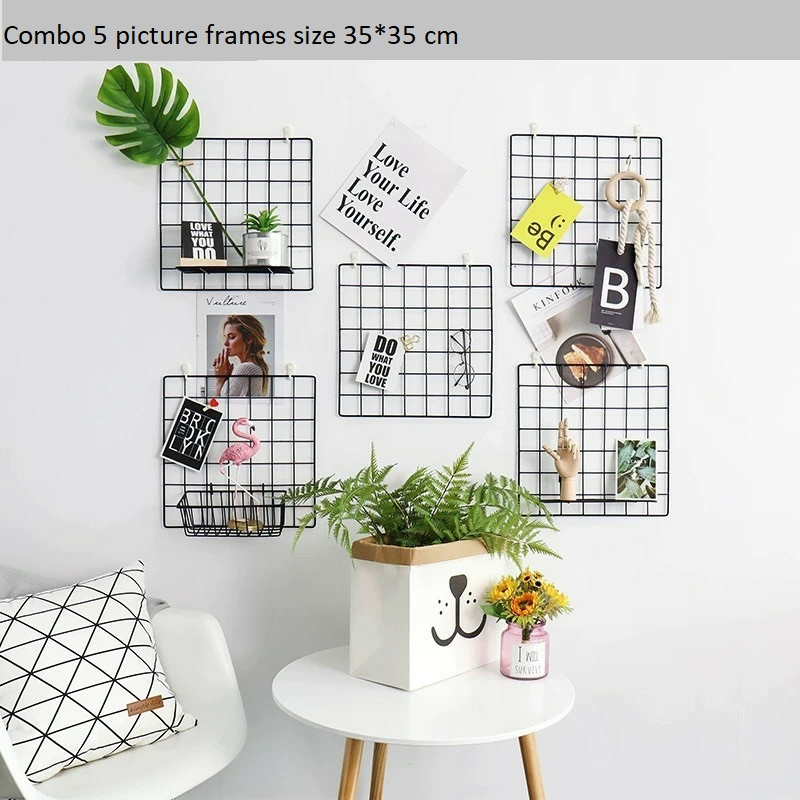 (Chọn Màu+ Size)1 Khung Hình Lưới Sắt Nghệ Thuật Trang Trí Decor Nhà Phòng Ngủ Rẻ Siêu Xinh Picture Frame