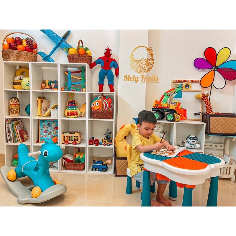 kệ sách để sàn loại 2 ô tổ ong , kệ sách tổ ong đa năng GP100A.01