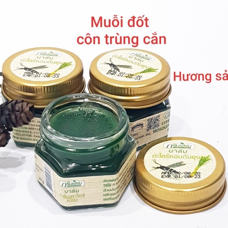 Dầu Cù Là Muỗi Đốt Hương Sả Green Herb Citronella Essence Balm Thái Lan
