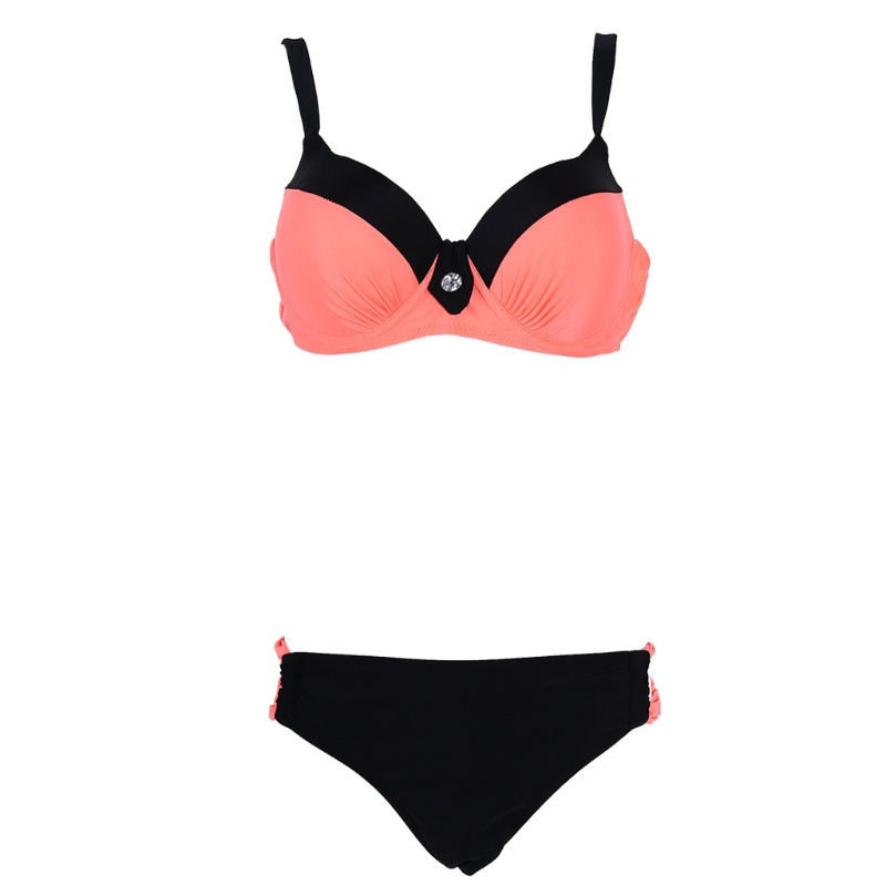 Bộ Đồ Bơi Bikini Hai Mảnh Có Đệm Nâng Ngực Màu Sắc Tương Phản Dành Cho Nữ
