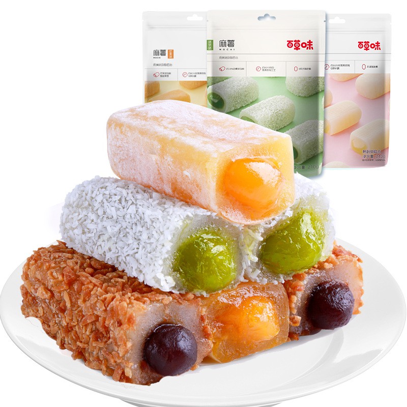 [ Hàng mới ] Bánh Mochi dài gói 210g hương vị tự nhiên siêu ngon