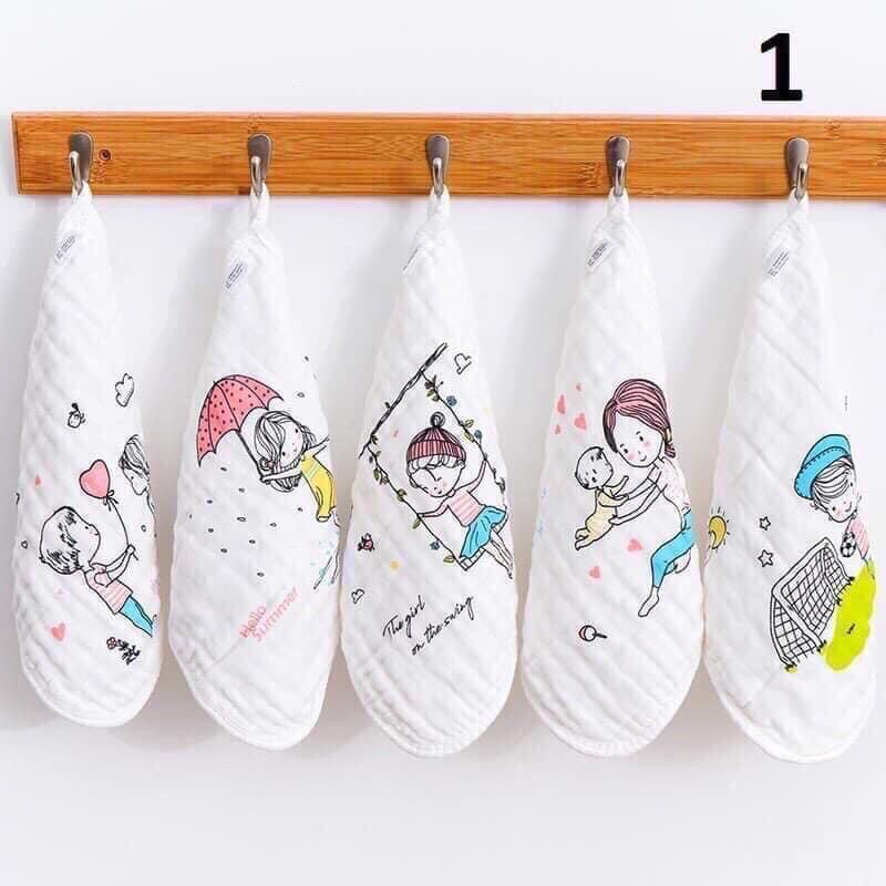 Set 5 khăn xô 6 lớp êm ái siêu xinh cho các bé