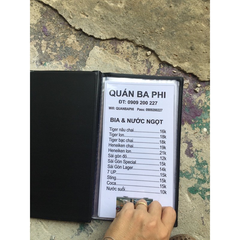 In thiết kế menu quyển, menu quán nhậu, quyển menu