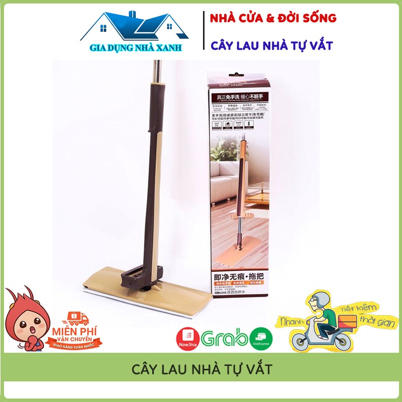 Cây Lau Nhà Thông Minh Tự Vắt Cực Khô Spin Mop Xoay 360 Độ (Tặng Kèm 2 Bông Lau Nhà )