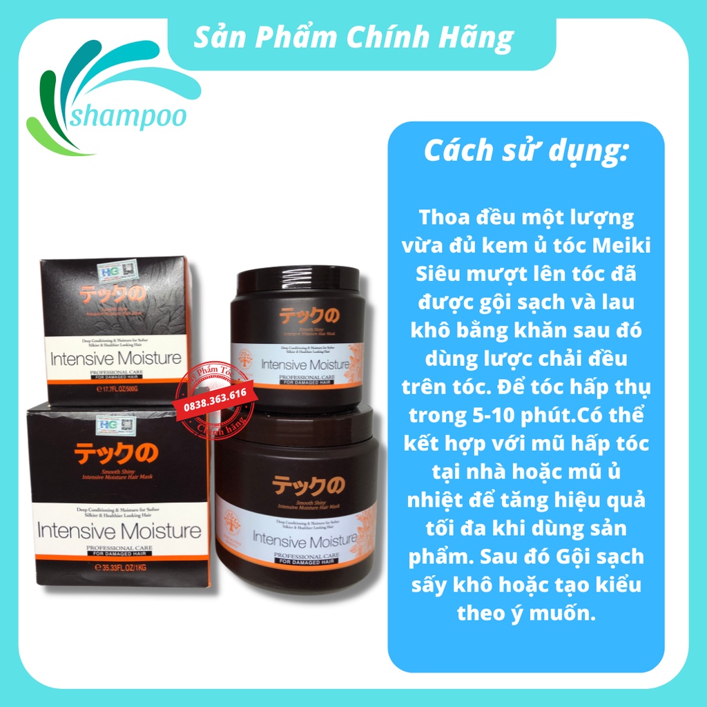 Ủ tóc Meiki hấp dầu phục hồi tóc colagen kem phục hồi hư tổn tóc mềm mượt