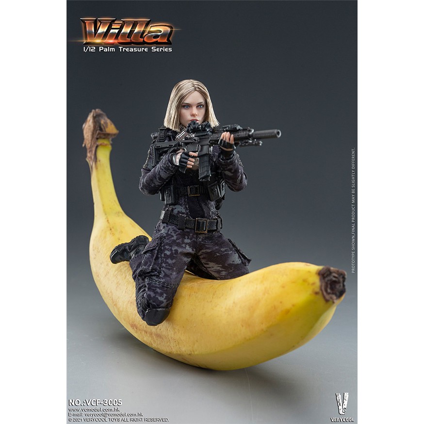 Mô hình figure, búp bê lính nữ 1/12 Villa phiên bản Black MC Camouflage chính hãng