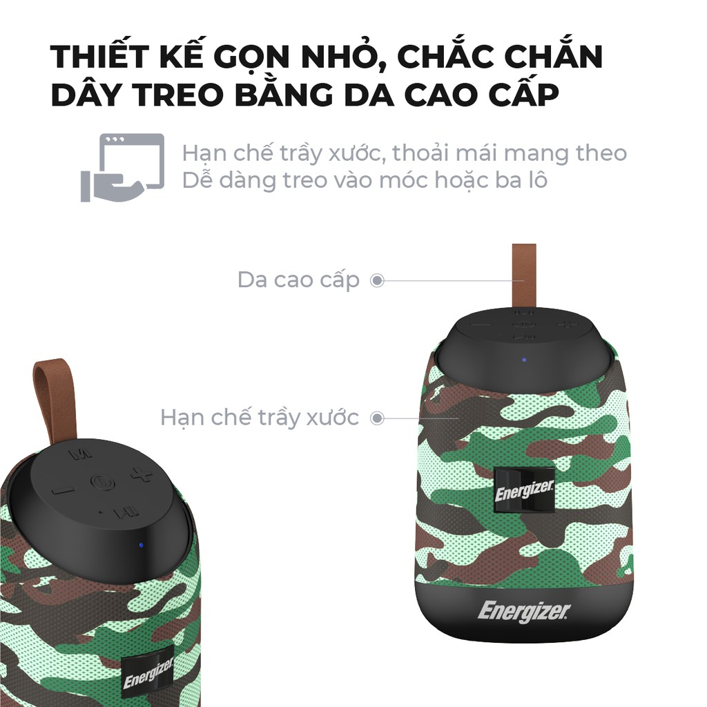 Loa Bluetooth di động Energizer BTS 061 - Hàng Chính Hãng, Bảo Hành 2 Năm 1 Đổi 1