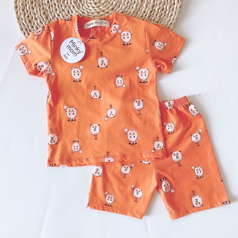 Bộ Minky Mon In Hoạ Tiết ngựa cho bé trai Và bé gái