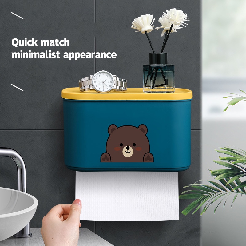 Hộp đựng cuộn giấy vệ sinh MENGNI gắn tường chống nước đa dụng