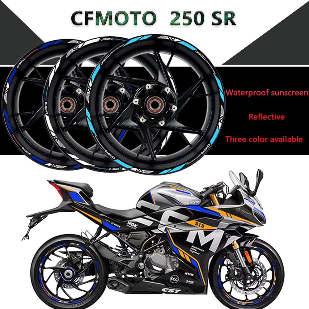 Set 16 Miếng Dán Phản Quang 17 inch Chống Thấm Nước Trang Trí Vành Bánh Xe Mô Tô CFMOTO 250SR