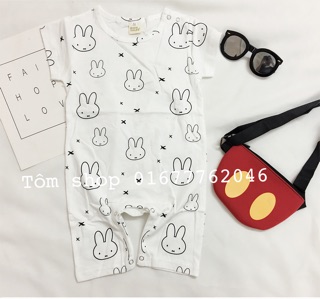Body đùi cộc tay hình thỏ trắng