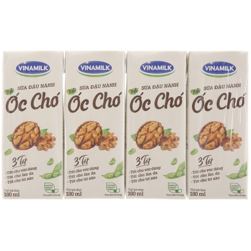 SỮA ĐẬU NÀNH VINAMILK ÓC CHÓ- LỐC 4 HÔP *180ML