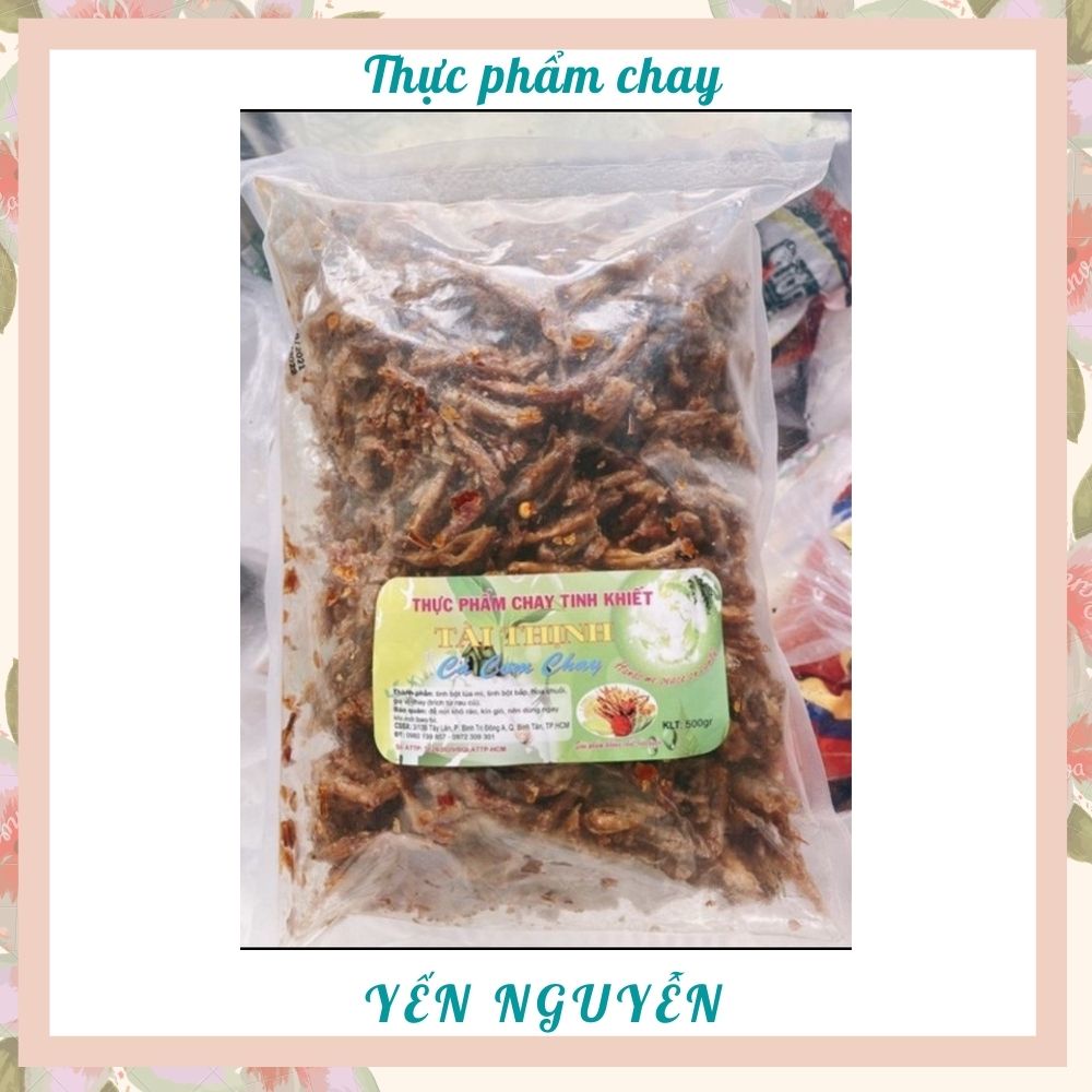Cá cơm Chay ăn liền Tài Thịnh Gói 500g-Làm từ hoa chuối kết hợp với bột mì, bột bắp và gia vị tạo nên món ăn thơm ngon
