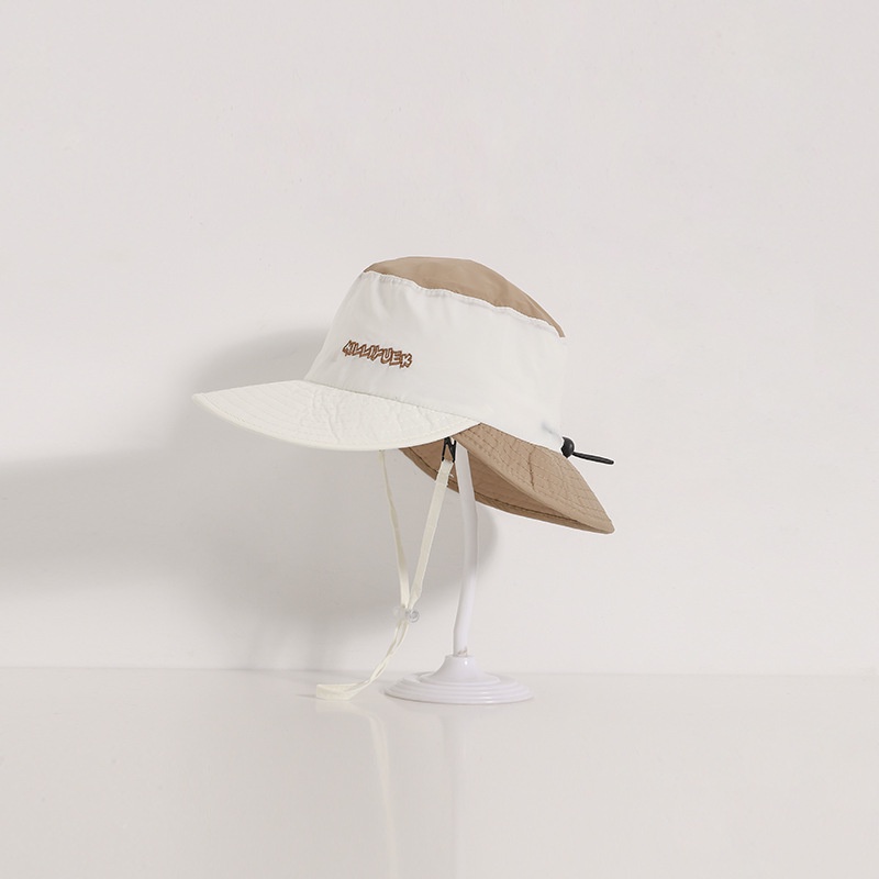 Nón Tai Bèo Vành Rộng Thêu Chữ Đơn Giản Nhanh Khô Chống Nắng Ngoài Trời Cho Bé