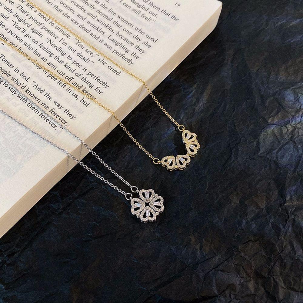 MXGOODS Vòng cổ Mặt Cỏ Bốn Lá Bằng Đồng Phong Cách Retro Hàn Quốc Cho Nữ